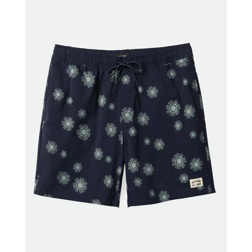 Brixton Voyage 18″ Washed Navy Blue Swim Trunks New Size Small Relaxed Fit